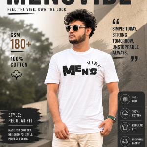 White Mens Vibe-Regular Fit