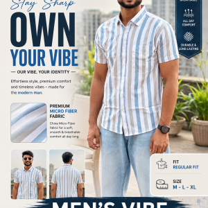 STRIPE PRINT-SHORT SLEEVE SHIRT